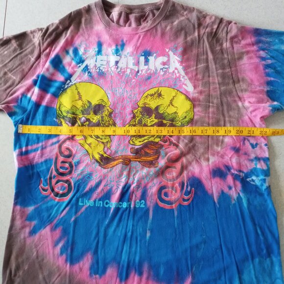 Metallica Live in Concert 92 graphic Tie Dye rare colorway T-Shirt size XL - Picture 4 of 6